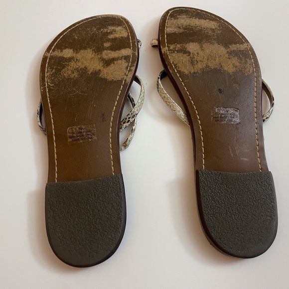 Sam Edelman Brown Snake-Print Sandals Summer Vacation Boho Beach - Picture 4 of 8